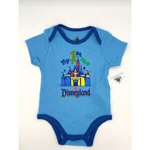 NEW Disney Blue Baby "My 1st Trip to Walt Disney World" Bodysuit Size 6-9 Mo